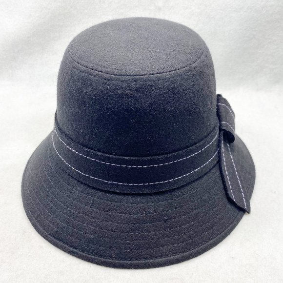 Magid Hats Black Wool Blend Bucket Hat